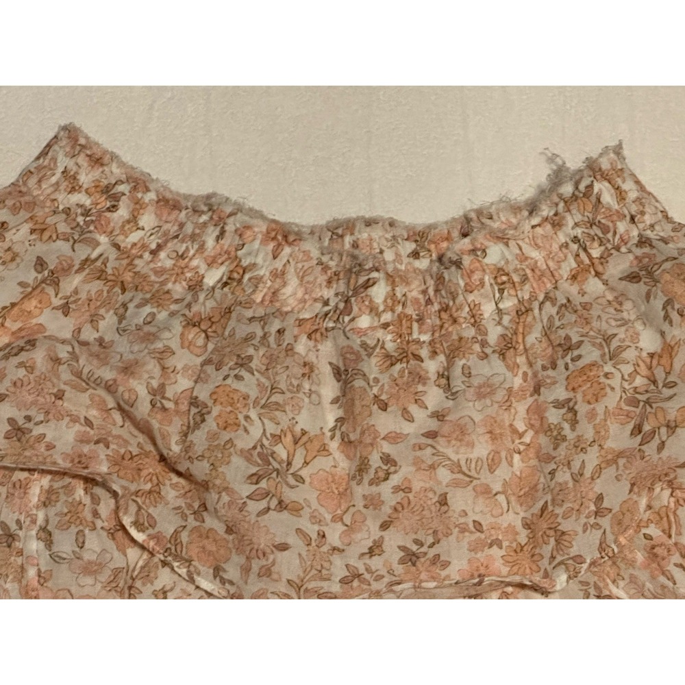 Love Shack Fancy Cotton Tiered Ruffle Mini Skirt in Vanilla Foam Women Size M - Picture 6 of 11